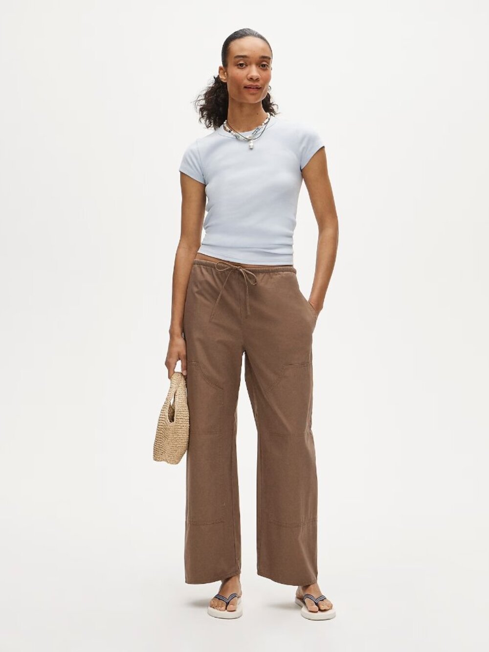 J.Crew Luna Pant in Cotton Poplin in Worn Teak, Size Small